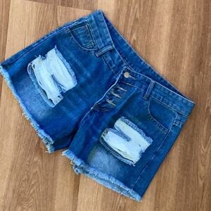 Jean shorts.
